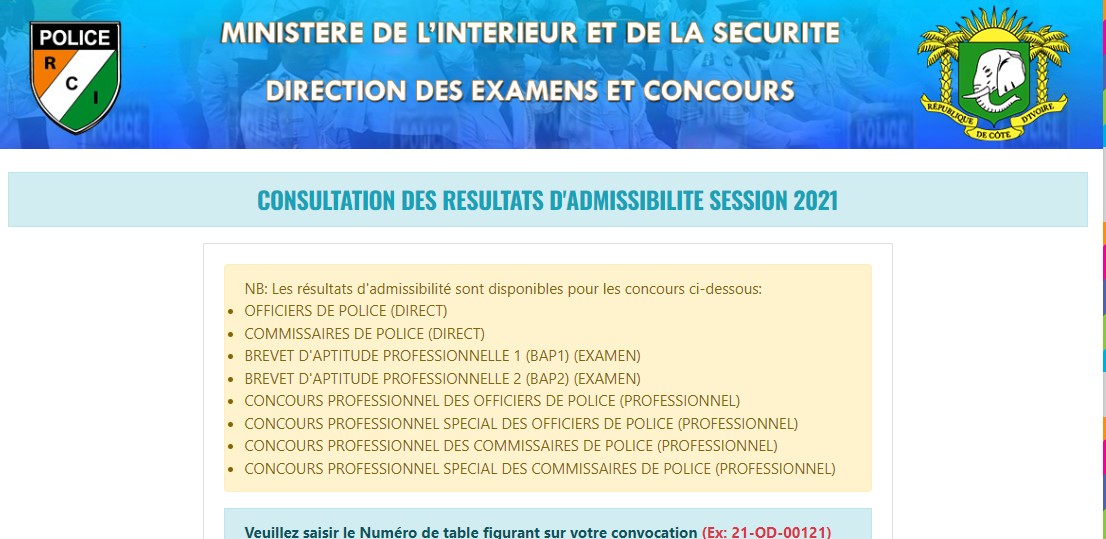 R Sultats Concours Police Ci Disponibles Ce Ao T Yeclo