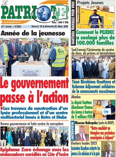 Titrologie 25 mars 2023 revue de la presse ivoirienne les Éléphants