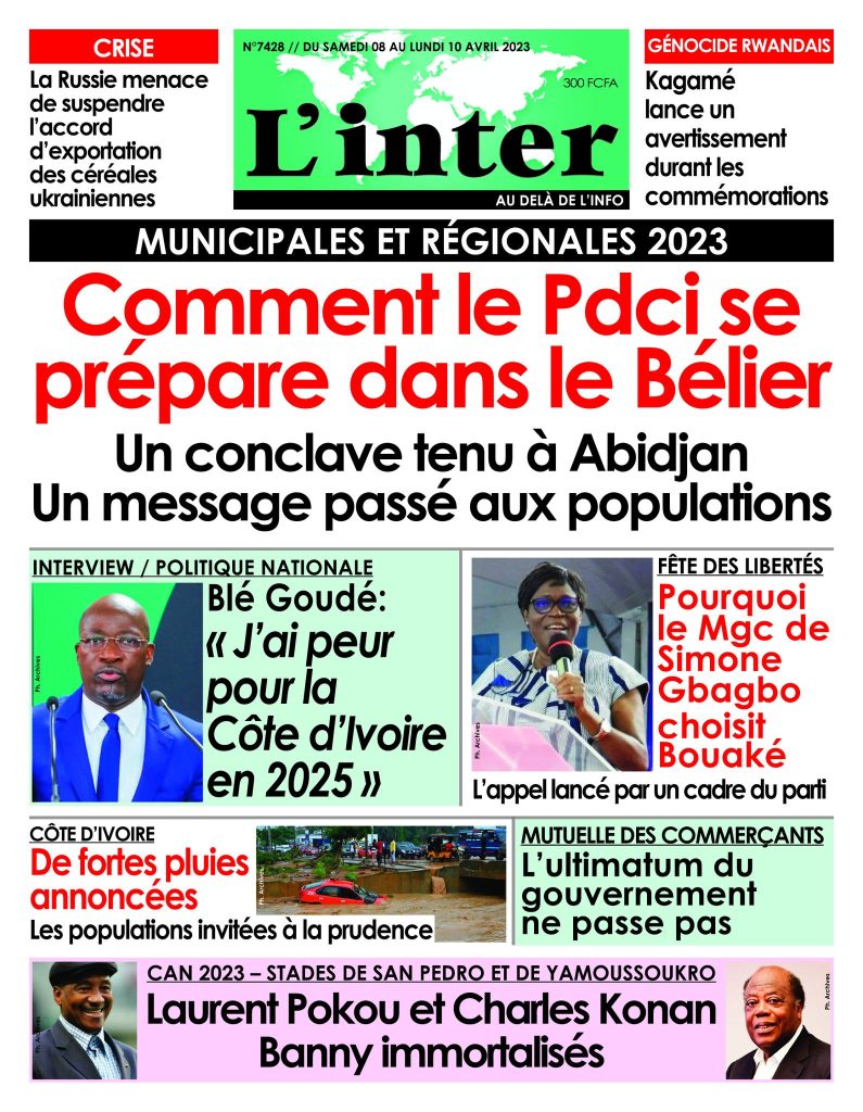 Titrologie 8 avril 2023 revue de la presse ivoirienne la Blé Goudé