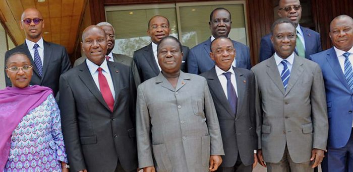 Henri Konan Bédié et les ministres et présidents d'institution PDCI