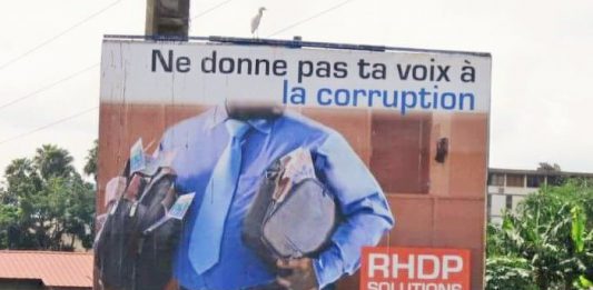 "Ne donne pas ta voix à la corruption" : le slogan de campagne du RHDP, en 2010, devenu un voeu pieux