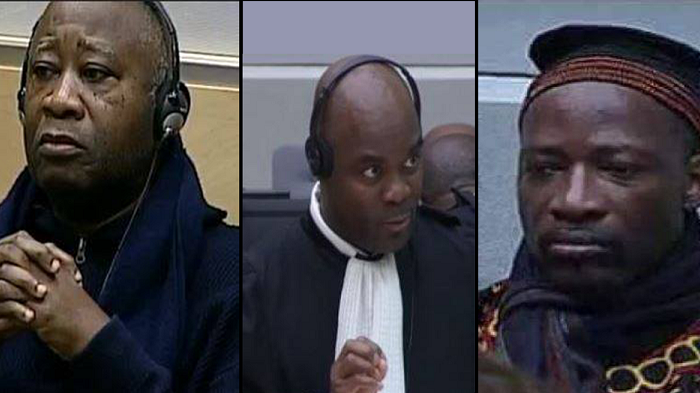 Laurent Gbagbo et Charles Blé Goudé et l'avocat Me Seri Zokou