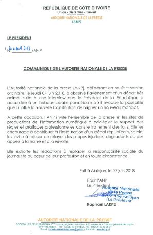 Le communiqué de Raphaël Lakpé, qui n'est pas à sa première tentative d'orientation de la plume des journalistes ivoiriens