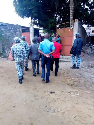 la police sur les lieux de l'incendie mortel de Bassam, ce mercredi 25 juillet 2018