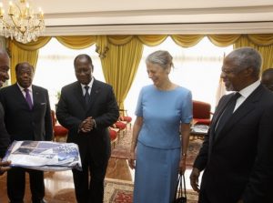 Kofi Annan est venu au moins deux fois en Côte d'Ivoire, durant le mandat d'Alassane Ouattara