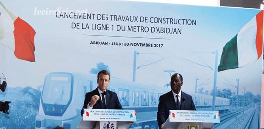 Emmanuel Macron et Alassane Ouattara le 30 novembre 2018 à Abidjan