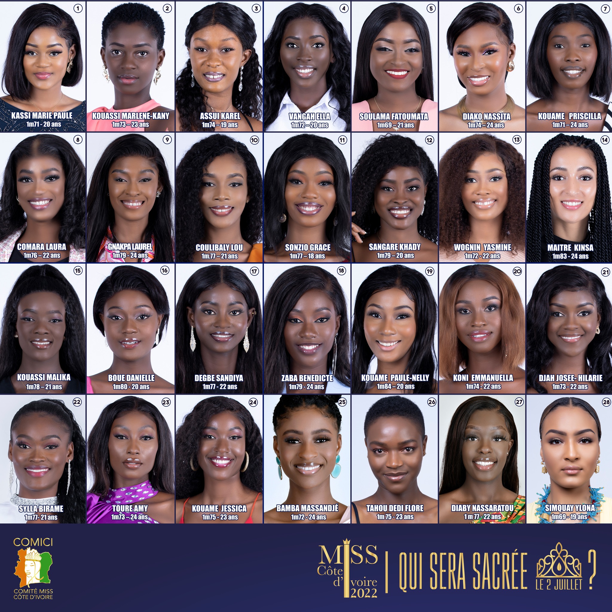 Qui sera sacrée Miss Côte d'Ivoire 2022 le 2 juillet ?