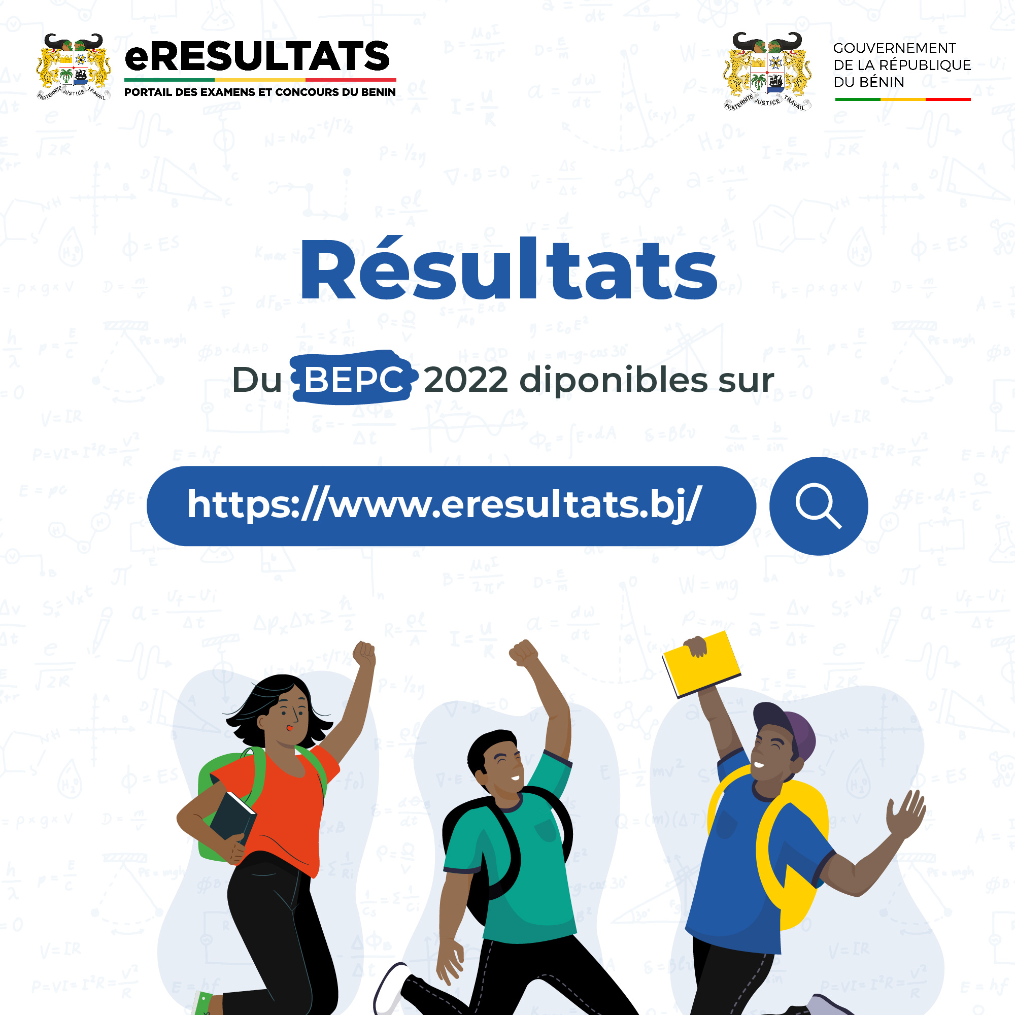 Résultats BEPC 2022 Bénin admis en ligne sur eresultats.bj