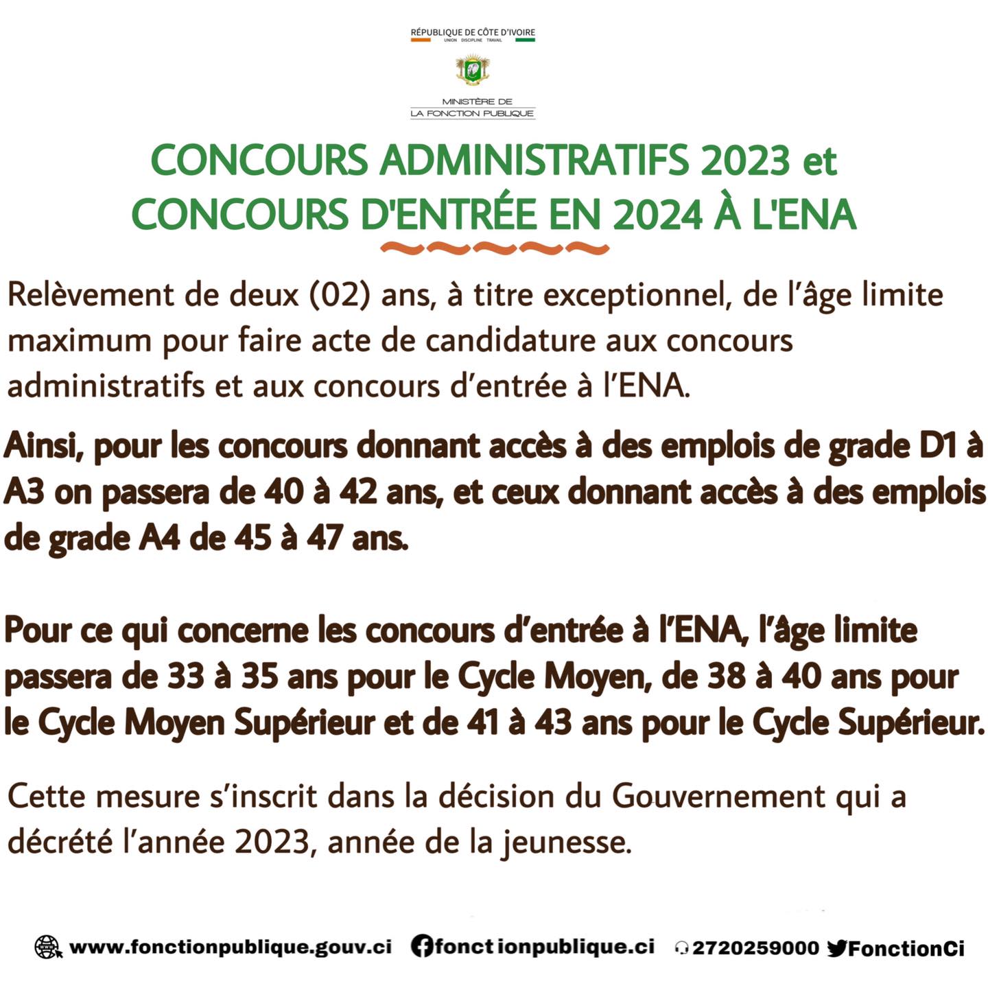 Concours ENA 2024 Lancé : L'âge Limite Passe De 33 à 43 Ans ...