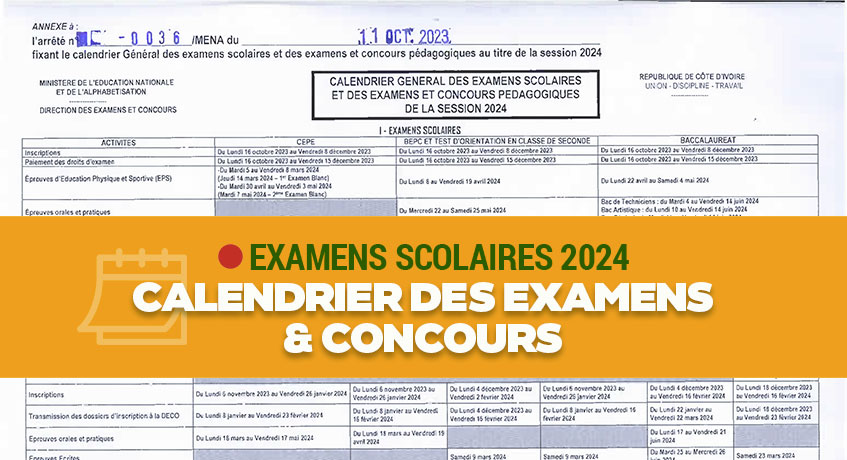 Calendrier des examens scolaires 2023-2024 au Maroc 